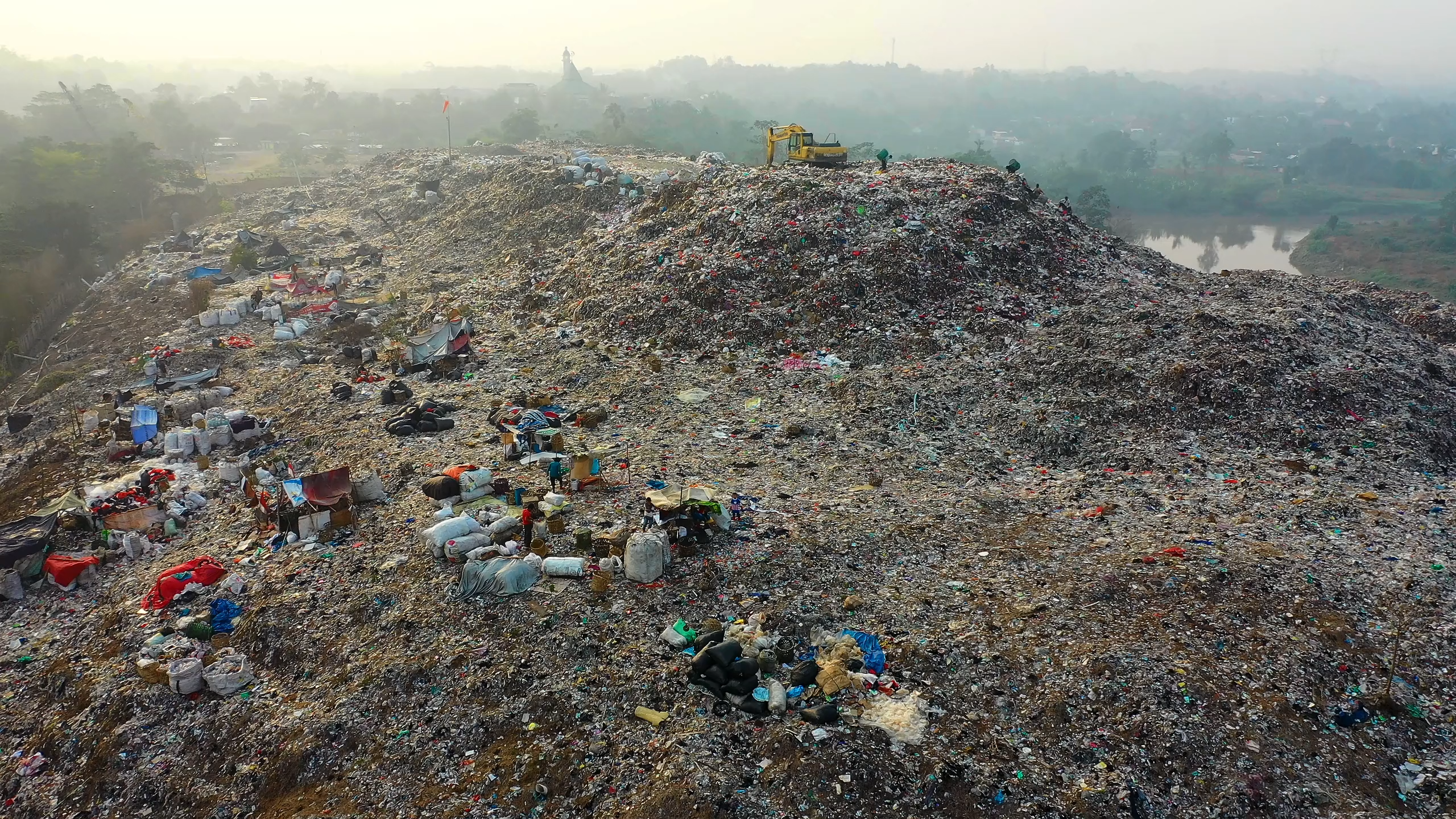 Plastic waste landfill